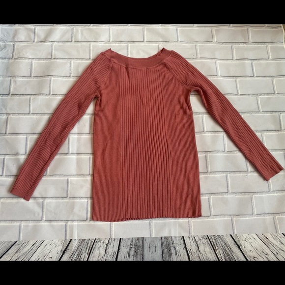 Rue21 Women's Ribbed Crew Neck Sweater - Rust/size L - Picture 1 of 8